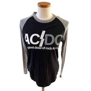 Chaser AC DC Long Sleeve Baseball Tee Shirt Loungewear S
